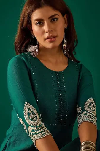 Women solid straight kurtas