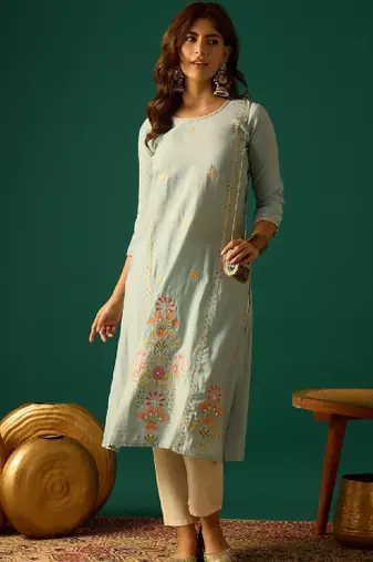 Women solid straight kurtas