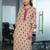 Floral printed notch neck thread work pure cotton kurta