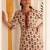 Floral printed notch neck thread work pure cotton kurta