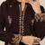 Floral embroidered mandarin collar thread work woollen straight kurta
