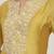 Embroidered notch neck thread work cotton a-line kurta