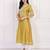 Embroidered notch neck thread work cotton a-line kurta