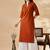 Women solid mandarin collar regular straight pure cotton kurta
