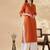 Women solid mandarin collar regular straight pure cotton kurta