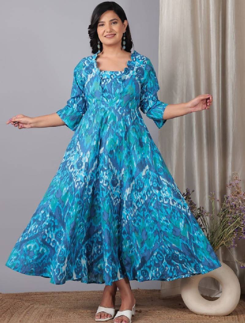 Women ethnic motifs printed anarkali kurta