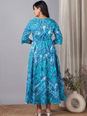 Women ethnic motifs printed anarkali kurta 3