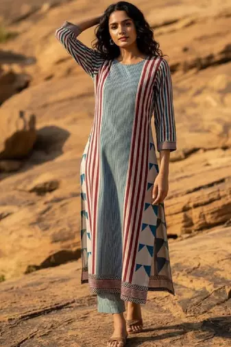 Women geometric printed kurta