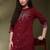Women floral embroidered flared sleeves thread work kurta