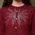 Women floral embroidered flared sleeves thread work kurta