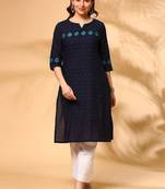 Women ethnic motifs dobby kurta