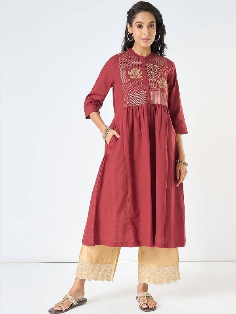 Women printed flared sleeves anarkali kurta