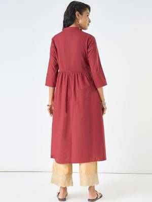 Women printed flared sleeves anarkali kurta 3