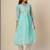 Women muga cotton flared chikankari embroidered kurta