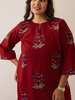Women floral printed indie prints kurta 1