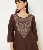 Women yoke design flared sleeves chikankari kurta
