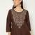 Women yoke design flared sleeves chikankari kurta
