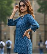 Women ethnic motifs printed summer sheers kurta