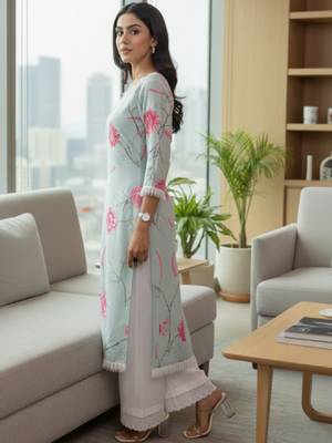 Women floral printed floral kurta 2
