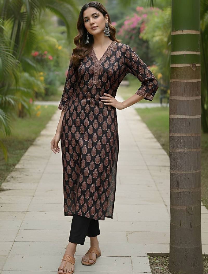 Women ethnic motifs printed kurta