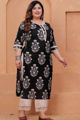 Women ethnic motifs printed floral kurta