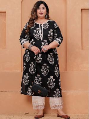 Women ethnic motifs printed floral kurta 2