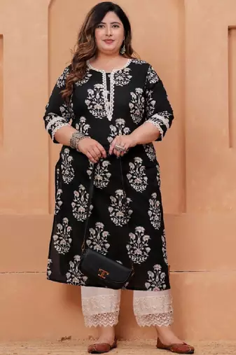 Women ethnic motifs printed floral kurta
