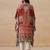 Women rust printed crepe kaftan kurta