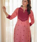 Women geometric jacquard kurta