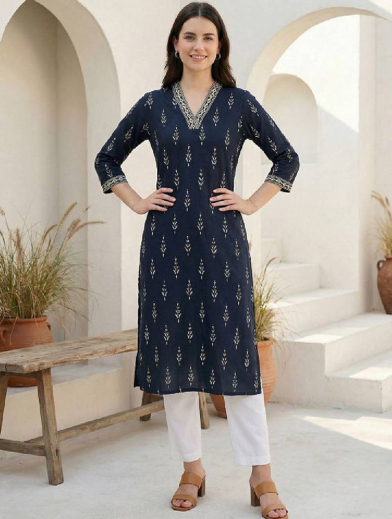 Women ethnic motifs printed kurta