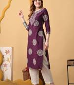 Women embroidered floral kurta