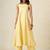 Yellow embroidered sleeveless a-line kurtas
