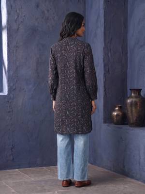 Ajrakh printed pure cotton kurta 1