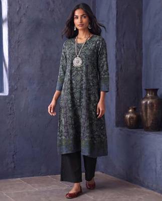 Ajrakh indie floral printed kurta 2
