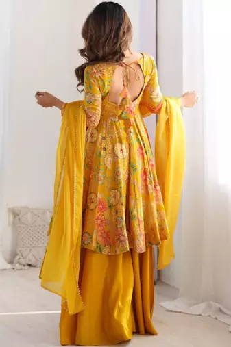 Women floral printed floral anarkali kurta