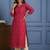 Embroidered chanderi silk round neck calf length straight kurtas