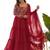 Women ethnic motifs embroidered thread work georgette anarkali kurta