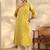 Women embellished mirror work kurta