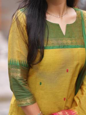 Regular cotton kurta with dupatta 3
