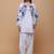 Women white floral embroidered thread work jacquard cotton kurta
