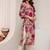 Maroon floral printed straight kurta