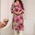 Maroon floral printed straight kurta
