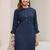 Blue striped woven design rayon straight kurta