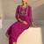 Pink bandhani printed chiffon straight kurta