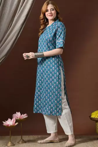 Women floral printed indie prints kurta