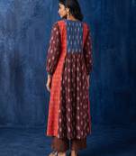 Ikat geometric printed a-line kurta