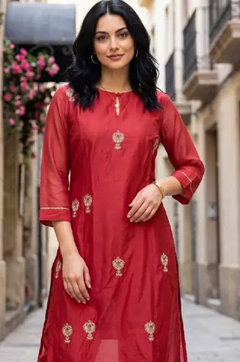 Women embellished kurta