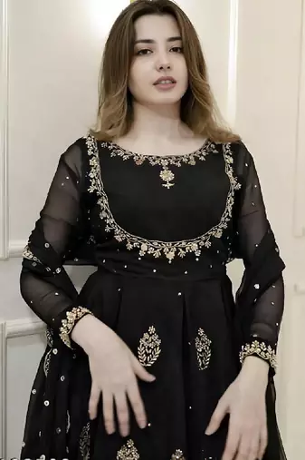 Women embellished grandeur & majestic artwork georgette anarkali kurta