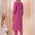 Women ethnic motifs embroidered thread work kurta