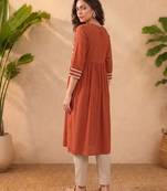 Floral embroidered a-line kurta